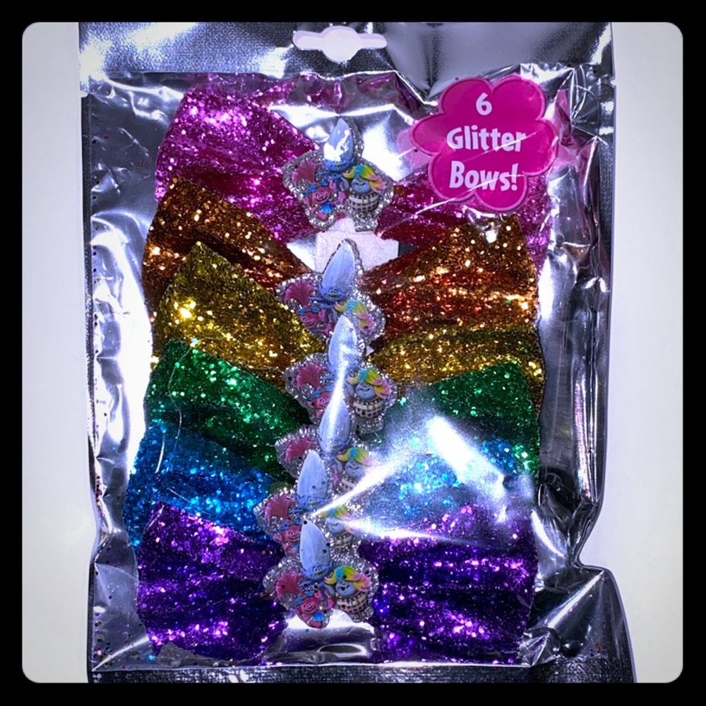 Trolls glitter bows